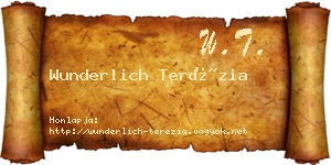 Wunderlich Terézia névjegykártya